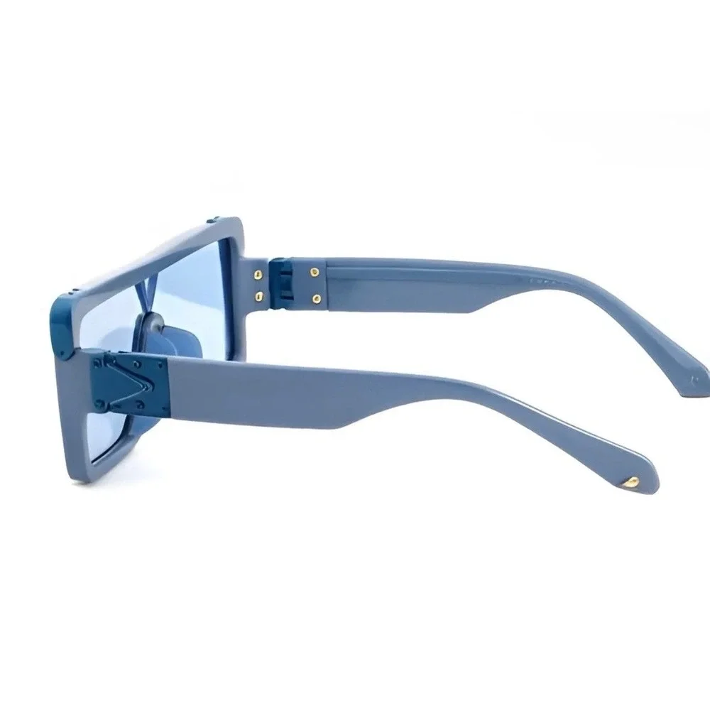Blue Sunglasses Mans Fashion Funky Square Frame TrendyAviator Outfit UV400 Gafas